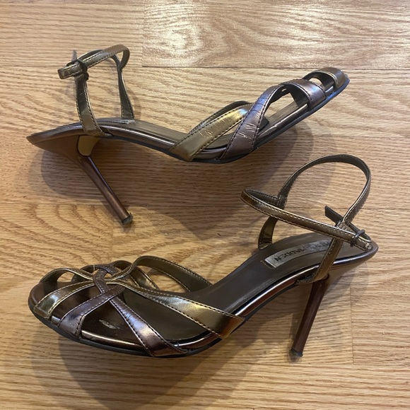 Steve Madden Bronze/Gold open toed strappy sandals SZ 6.5 - Picture 4 of 7